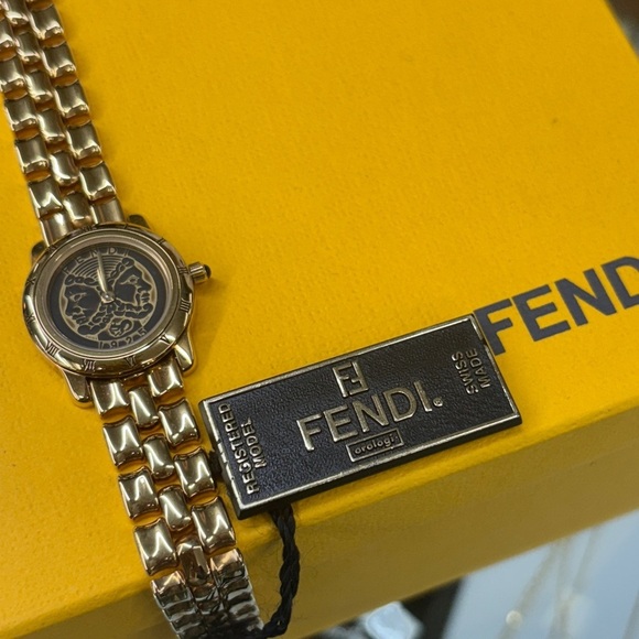 NWT FENDI Janus Gold Watch - 100% Authentic w/ COA - Picture 1 of 7
